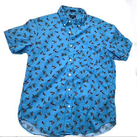 J. Crew Other - J.CREW•Slim linen button down short sleeve shirt L